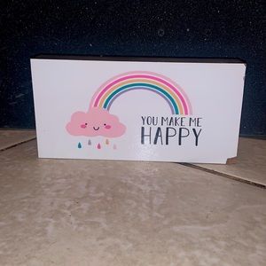 Home decor wooden plaque says “you make me happy”